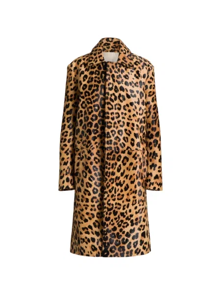 Palton Alberta Ferretti cu imagine cu model leopard maro