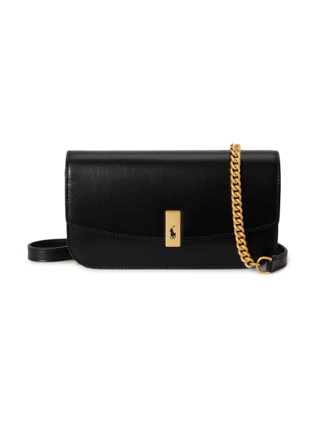 Geantă plic Polo Ralph Lauren din piele plic negru