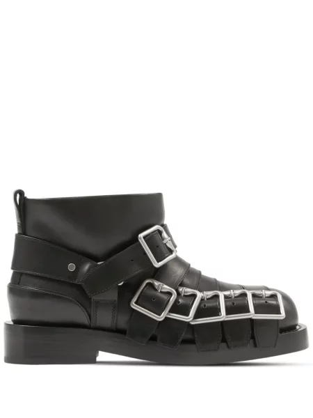 Botine Burberry din piele biker negru