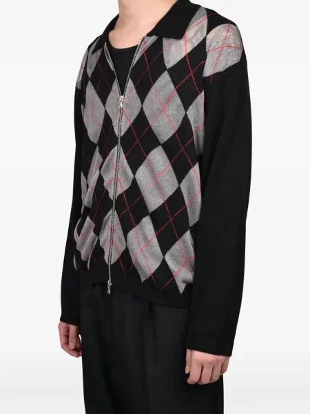 Cardigan Cedarwood cu model argyle negru