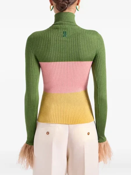 Pulover La Doublej cu broderie verde