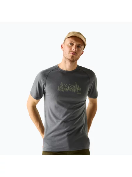 Мъжка тениска за трекинг REGATTA Escade dark storm сиво