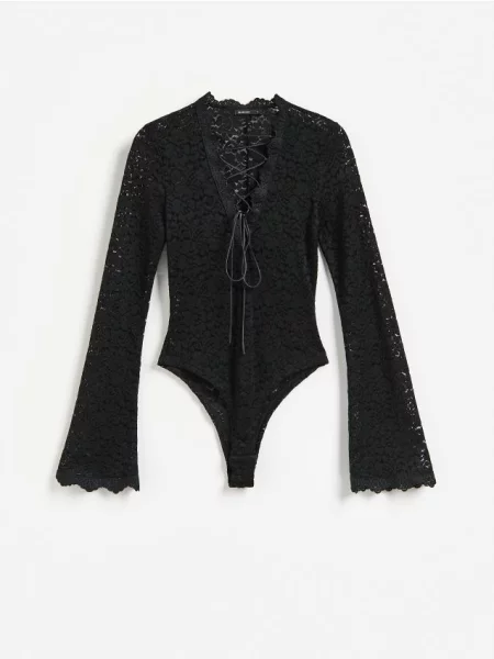 Reserved Body cu dantelă negru