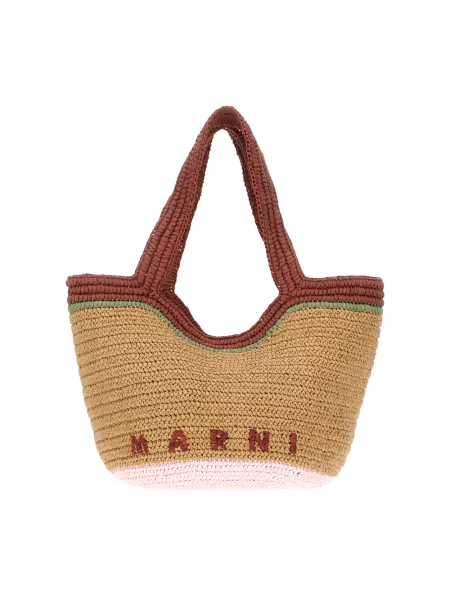 Torebka hobo Marni skórzana brązowa