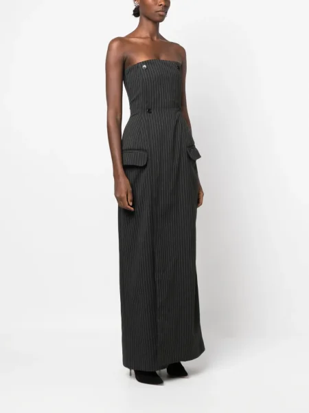 Rochie maxi Ioana Ciolacu cu dungi de costum negru
