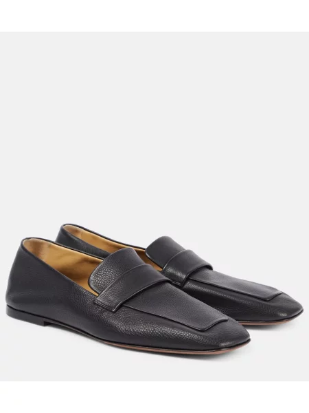 Pantofi loafer The Row din piele negru