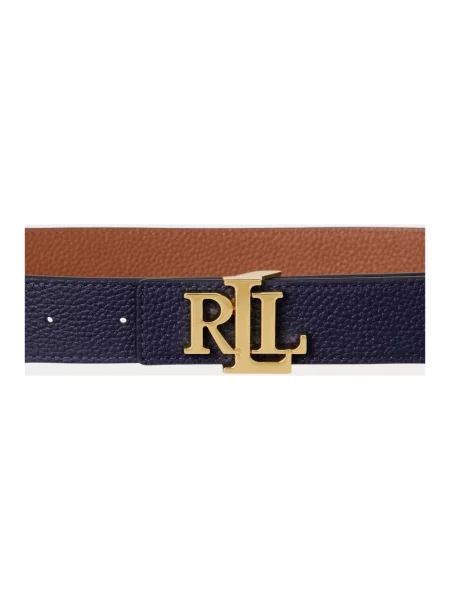 Pasek Ralph Lauren skórzany z logo dwustronny niebieski