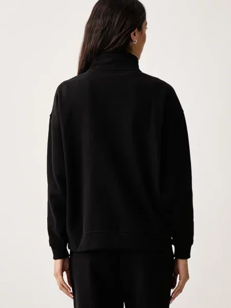 DKNY bluza z bawełną czarna