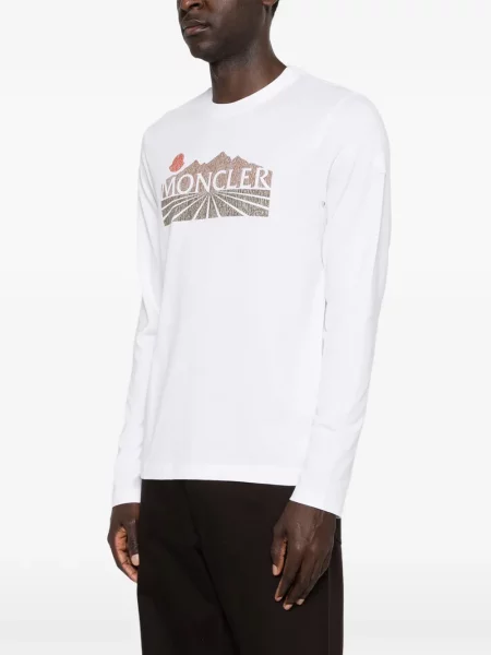 Дълго графичен тениска Moncler бяло