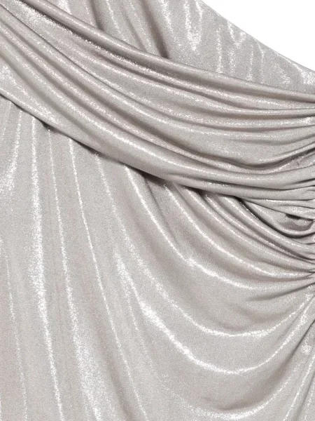 Rochie mini Lauren Ralph Lauren cu un umăr gol de costum argintiu