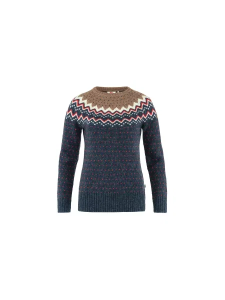 Dzianinowy sweter Fjällräven z kapturem niebieski