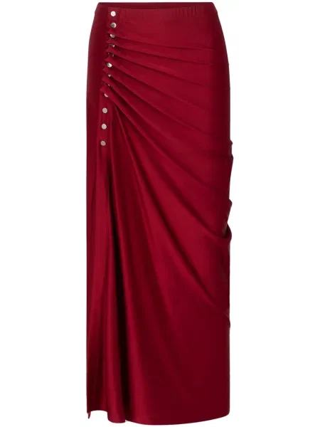 Fusta maxi Rabanne din jerseu roșu