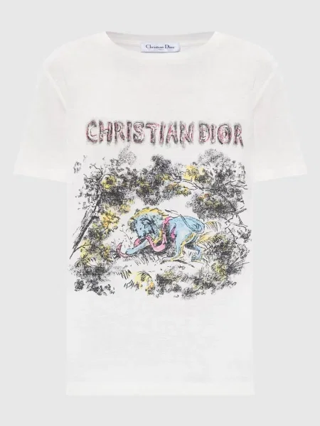 Футболка Christian Dior с принтом белая