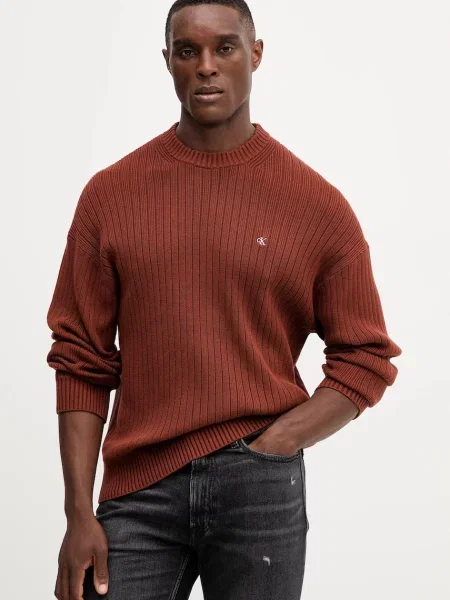 Пуловер Calvin Klein Jeans мъжки кафяво