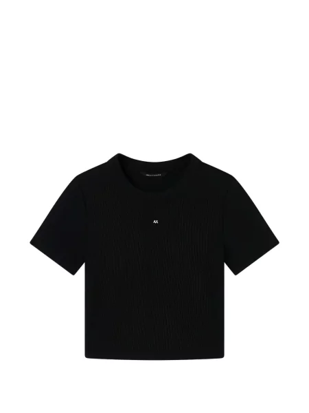Tricou Armani Exchange tricotate cu autograf negru