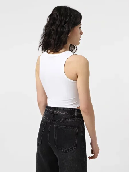 Майка Vans Check Wash Fitted Crop Tank бавовна/еластан білий