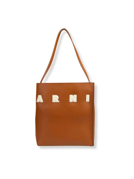 Torebka hobo Marni skórzana brązowa