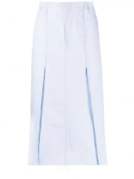 Fustă din denim Raf Simons cu talie înaltă albastru