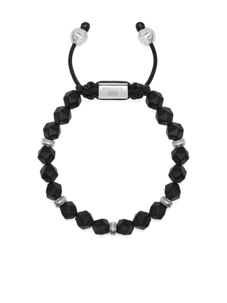 Brăţară Nialaya Jewelry cu mărgele argintiu
