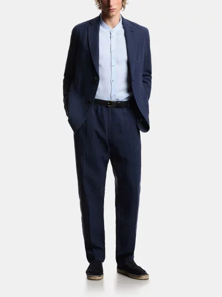 Лляна Сорочка класична Emporio Armani блакитний