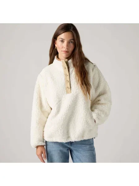 Pulover Levi's® din fleece alb