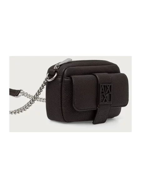 Armani Exchange torebka z imitacji skóry brązowa