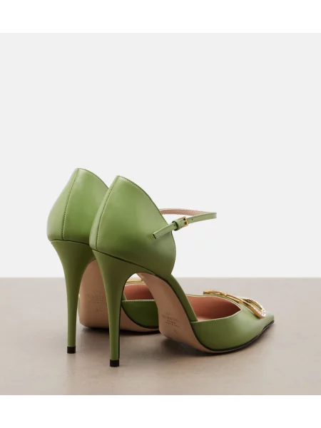 Pantofi cu toc Valentino Garavani din piele verde