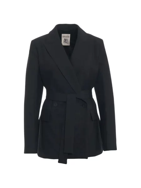 Cu centură geacă Semicouture cu rever negru