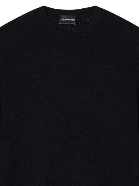 Pulover Emporio Armani cu decolteu rotund negru