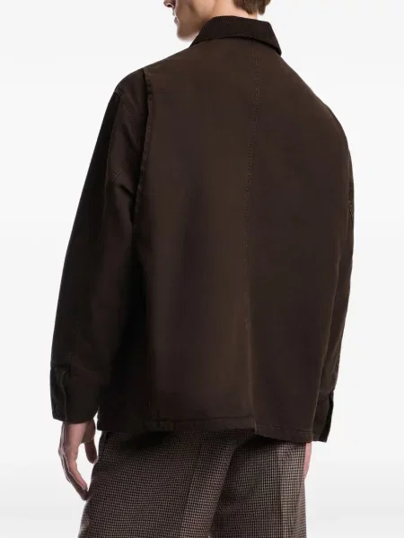 Με κολάρο παλτό Emporio Armani κοτλέ τσέπες patch καφέ