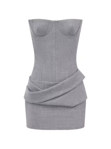 Rochie mini Alex Perry drapată de costum gri