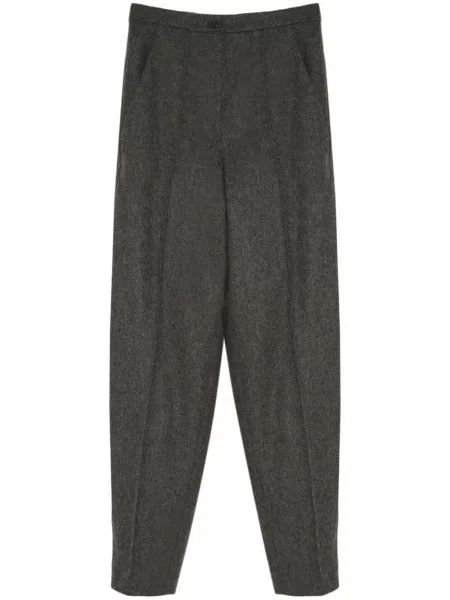 Pantaloni Yves Salomon de flanelă gri