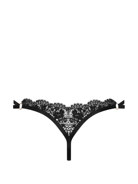 Chiloți tanga Maison Close din dantelă negru