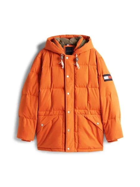 Geacă cu puf Tommy Hilfiger portocaliu