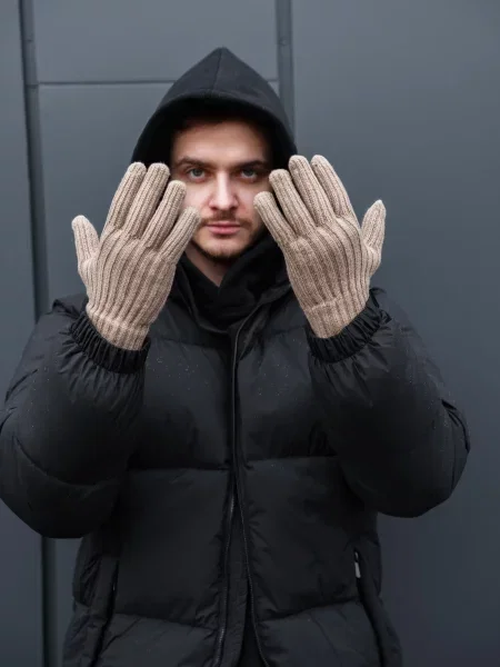 Without Рукавички Вовна бежевий