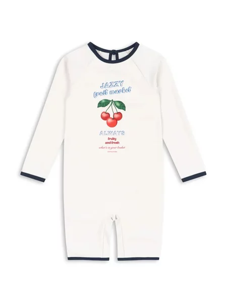 Konges Sløjd Jednodílné dětské plavky VILJA ONESIE GRS bílé