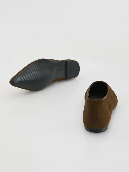 Замшевые балетки Reserved коричневые