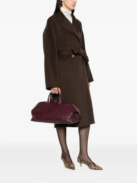 Geantă shopper Alberta Ferretti din piele violet