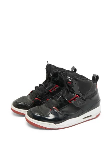 Sneakerși Jordan din piele de lac negru