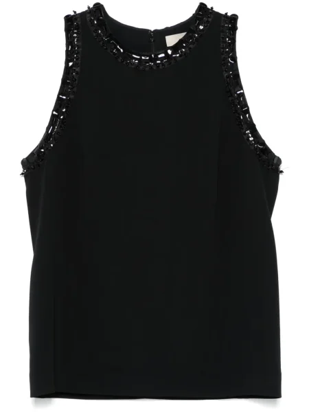Top Elie Saab cu broderie negru