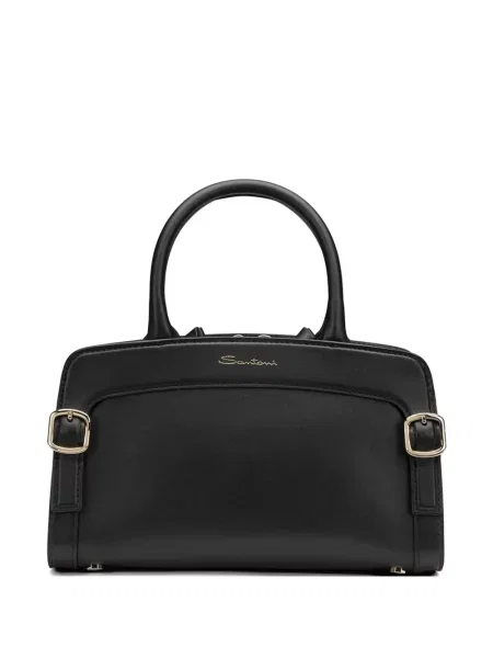 Geantă shopper Santoni cu cataramă negru