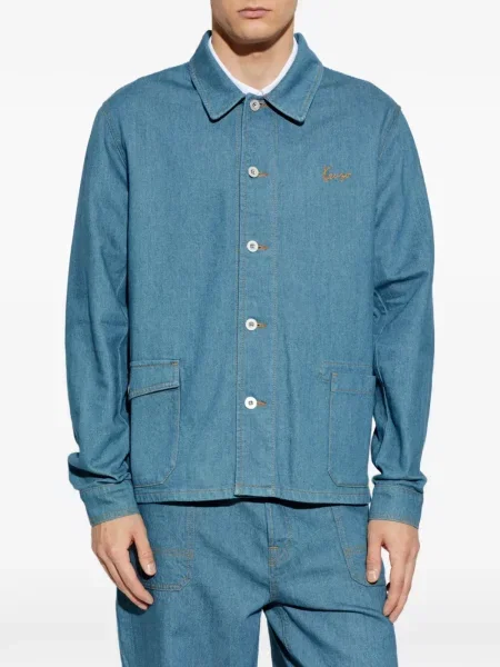 Geacă de blugi Kenzo cu broderie albastru