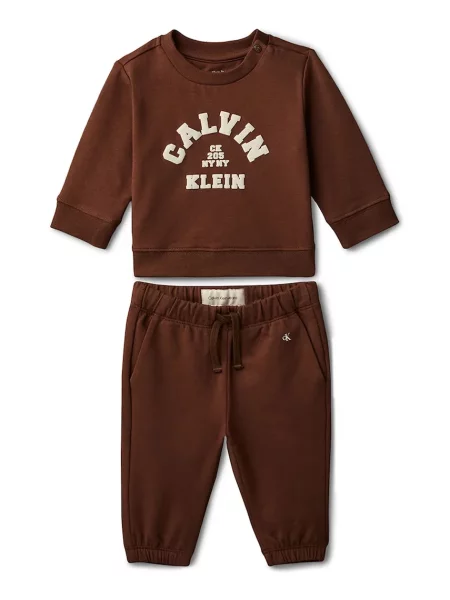 Calvin Klein Jeans Dětská tepláková souprava hnědá
