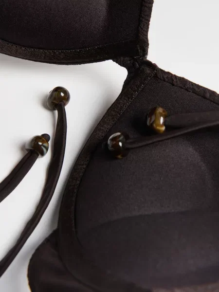 Reserved Верх пляжного купальника темно коричневий