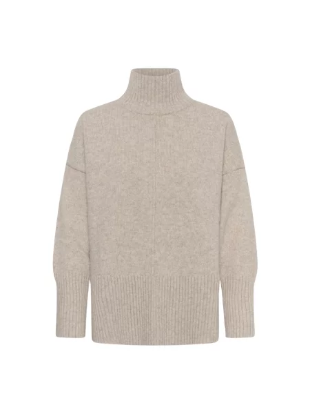 Sweter z golfem My Essential Wardrobe do golfa beżowy