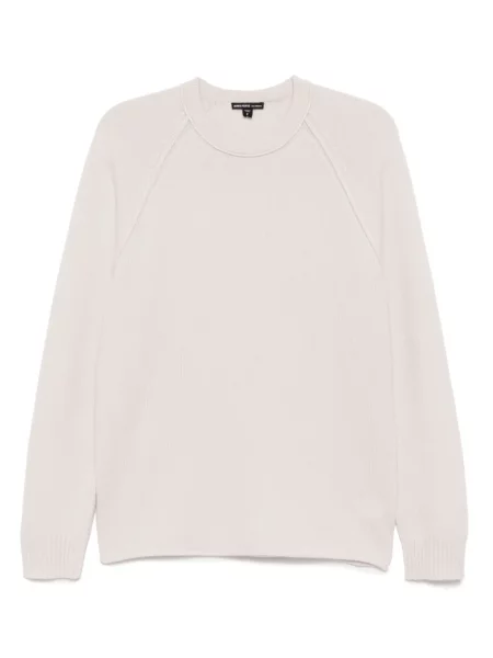 Pulover James Perse din cașmir alb