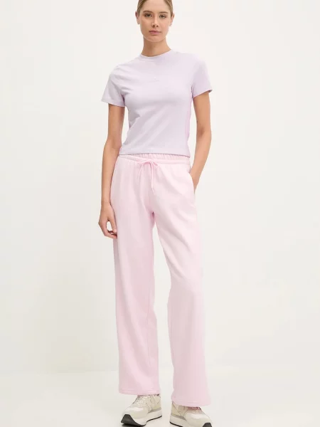 Спортивні штани adidas Essentials Small Logo Feel Cozy однотонні рожевий