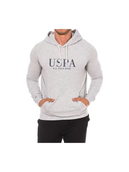 Bluza z kapturem U.s Polo Assn. z kapturem ze sznurkiem szara