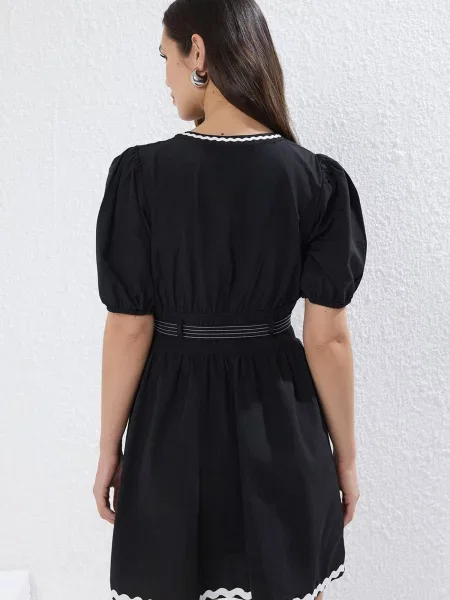 Trendyol Rochie negru alb