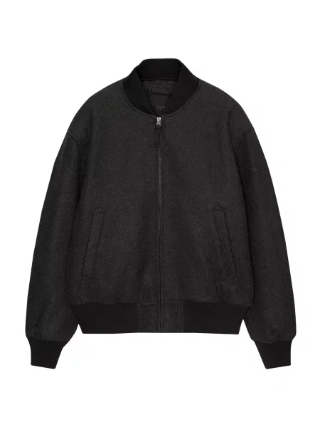 Pull&Bear Prehodna jakna / pegasto črna